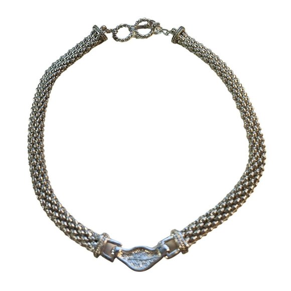 Rope Chain Choker Style Necklace Oval Coral Pendant Toggle Clasp 19" - Picture 5 of 5